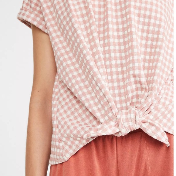 Lou and Grey Gingham Tie Front Top - Picture 2 of 7